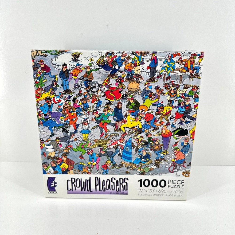 Ceaco Jigsaw Puzzle Crowd Pleasers Jan van Haasteren On Thin Ice 1000 Piece New
